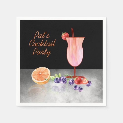 Watercolor Frozen Cocktail Birthday Party Napkins
