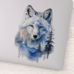Watercolor Frozen Tundra Arctic Fox Sticker
