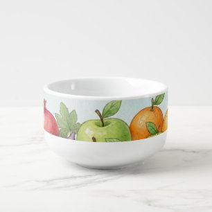 Watercolor Fruit Abundance, Tu Bishvat Background Soup Mug