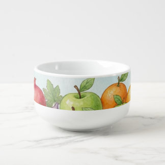 Watercolor Fruit Abundance, Tu Bishvat Background Soup Mug