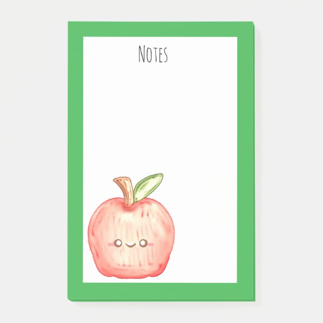  Watercolor Fruit Apple Post-it Notes (Front)