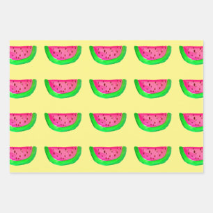 Watercolor fruit colorful pop art fruity design wrapping paper sheets
