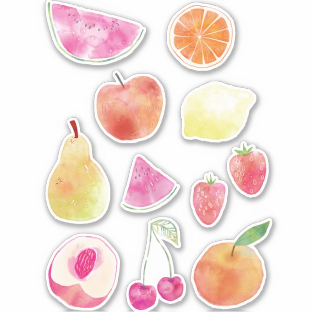Watercolor Fruit Delicious Sticker (Front)