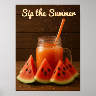 Watercolor Fruit Design – Blank Back Template Poster