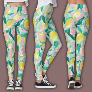 Watercolor Fruit Pattern | Vibrant Citrus Leggings