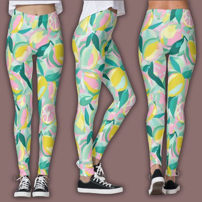 Watercolor Fruit Pattern | Vibrant Citrus Leggings (Creator Uploaded)