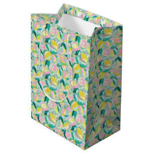  Watercolor Fruit Pattern   Vibrant Citrus Medium Gift Bag