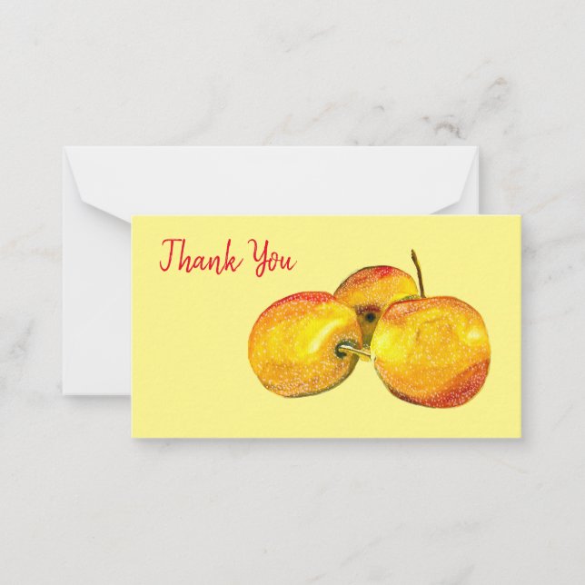 Watercolor fruit yellow pear fruit note card (Front)
