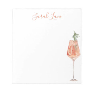 Watercolor Fruity Island Drink Personalized Notepad