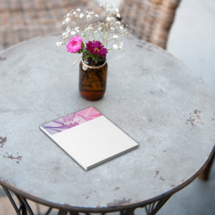 Watercolor fuchsia purple splash letter notepad