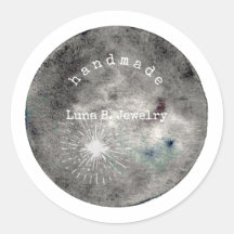 Watercolor Full Moon Gray