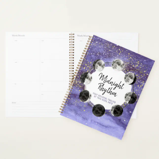 Watercolor Full Moon Lunar Cycle Night Sky Energy Planner | Zazzle