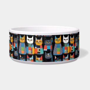 Watercolor Fun Cat Tie Cat Lover Animal Bowl