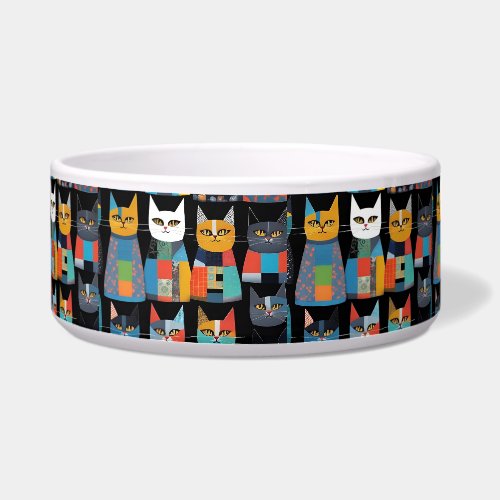 Watercolor Fun Cat Tie Cat Lover Animal  Bowl