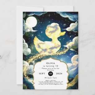 Watercolor Fun Duckling Birthday Invitation