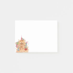 Watercolor Fun Grumpy Cat Kitten Christmas  Post-it Notes