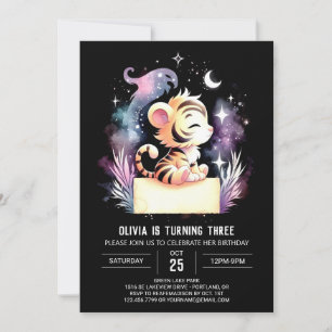 Watercolor Fun Tiger Birthday Invitation