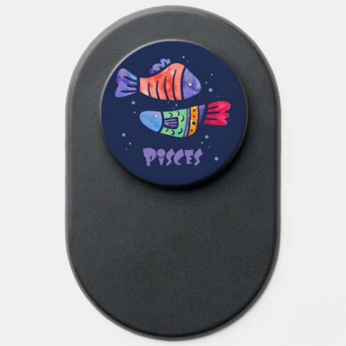 Watercolor Fun Tropical Fish Pisces Astrology PopSocket