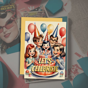 Watercolor Funny Comic Birthday Scene Foil Invitation