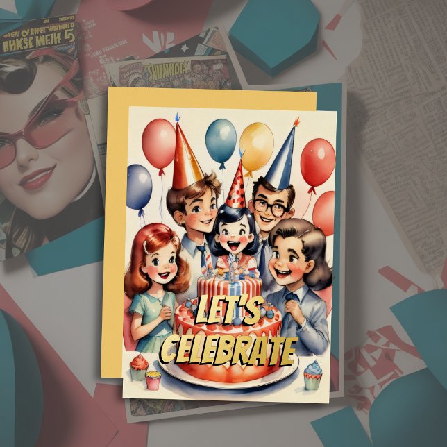 Watercolor Funny Comic Birthday Scene Foil Invitation (Creator Uploaded)