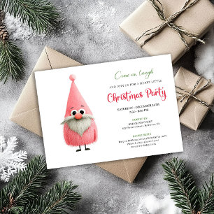 Watercolor funny pink mad santa party invite