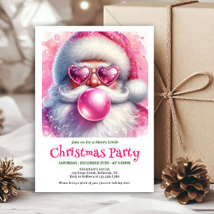 Watercolor Funny Santa Sunglasses Christmas Invite