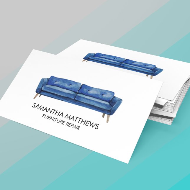 Watercolor Furniture Repair Refinishing Home Business Card (Creator Uploaded)