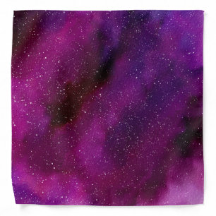 Watercolor Galaxies purple pink Bandana