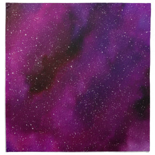 Watercolor Galaxies purple pink Cloth Napkin