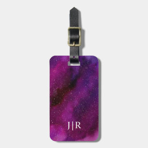 Watercolor Galaxies purple pink Custom Luggage Tag