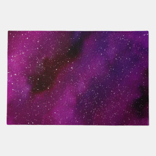 Watercolor Galaxies purple pink Doormat