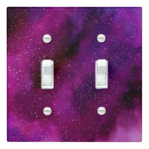Watercolor Galaxies purple pink Light Switch Cover