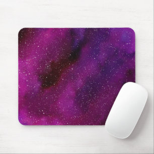 Watercolor Galaxies purple pink Mouse Pad