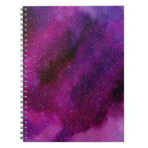 Watercolor Galaxies purple pink Notebook