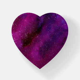 Watercolor Galaxies purple pink  Paperweight