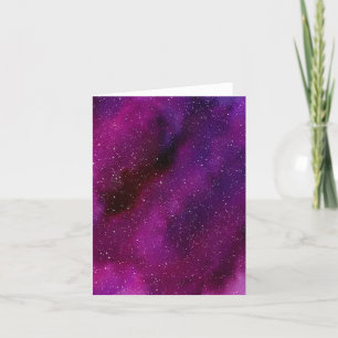 Watercolor Galaxies purple pink  Thank You Card