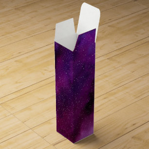 Watercolor Galaxies purple pink Wine Box