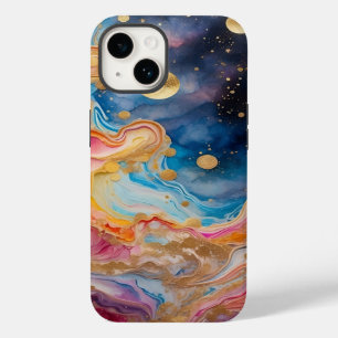 Watercolor Galaxy and planets Case-Mate iPhone 14 Case