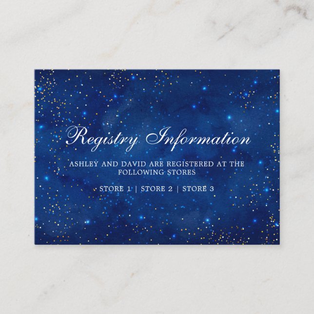 Watercolor Galaxy Cosmic Stars Registry Info Card (Front)
