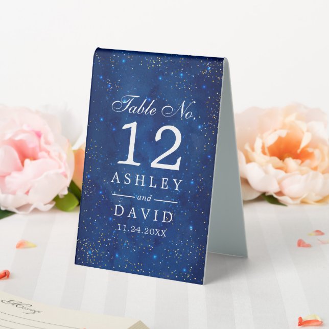 Watercolor Galaxy Cosmic Stars Starry Table Number Table Tent (In SItu (Wedding))