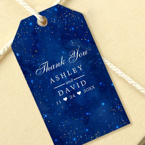 Watercolor Galaxy Cosmic Stars Thank You Favor Gift Tags
