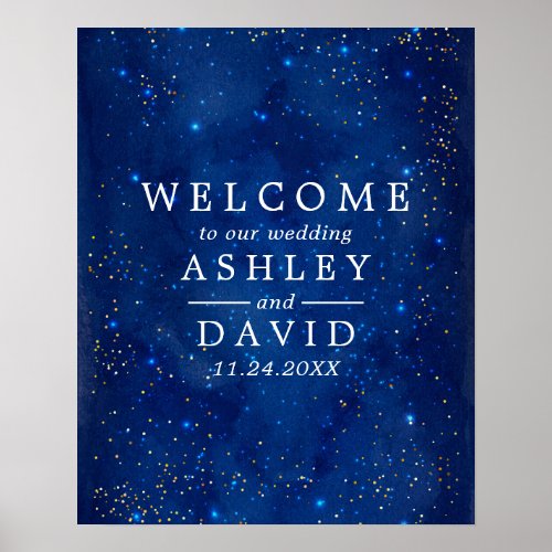 Wedding Signs And Banners 13 Watercolor Galaxy Cosmic Stars Wedding Welcome Poster