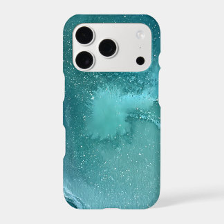 Watercolor Galaxy Emerald Teal Painted Space iPhone 17 Pro Case