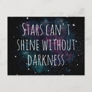 Watercolor Galaxy Night Stars Inspirational Quote Postcard
