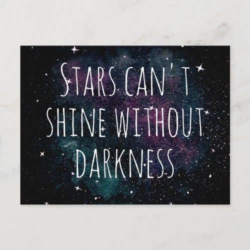 Watercolor Galaxy Night Stars Inspirational Quote Postcard