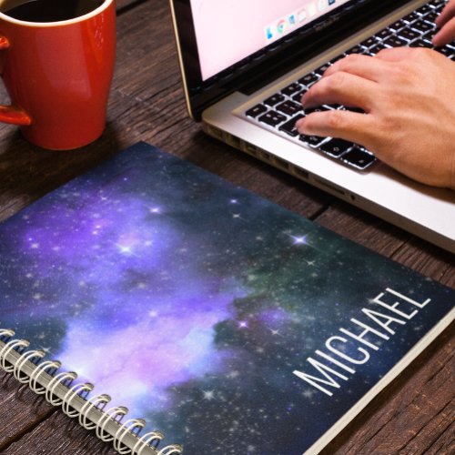Watercolor Galaxy Personalized Name Space  Notebook