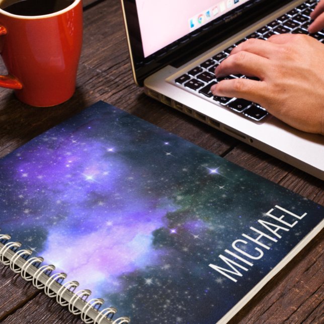 Watercolor Galaxy Personalized Name Space  Notebook (Creator Uploaded)