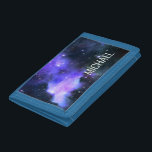 Watercolor Galaxy Personalized Name Space   Trifold Wallet<br><div class="desc">This design may be personalized in the area provided by changing the photo and/or text. Or it can be customized by clicking Personalize this Template and then choosing the click to customize further option and delete or change the color of the background, add text, change the text color or style,...</div>