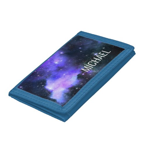 Watercolor Galaxy Personalized Name Space   Trifold Wallet