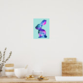 Watercolor Galaxy Rabbit Easter Poster (Kitchen)